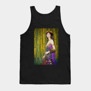 Colorful Klimpt Style Collage Portrait of Beautiful Woman Tank Top